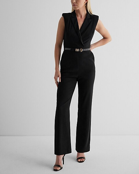 Sleeveless Peak Lapel Blazer Jumpsuit | Express