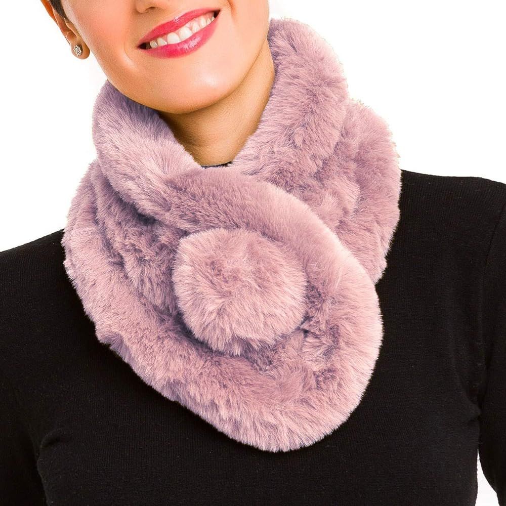 MELIFLUOS DESIGNED IN SPAIN Fur Collar Scarf for Women Faux Fur Scarves Neck Shrug for Spring Fal... | Amazon (US)