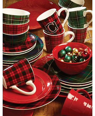 Certified International Christmas Plaid Dinnerware Collection - Macy's | Macy's