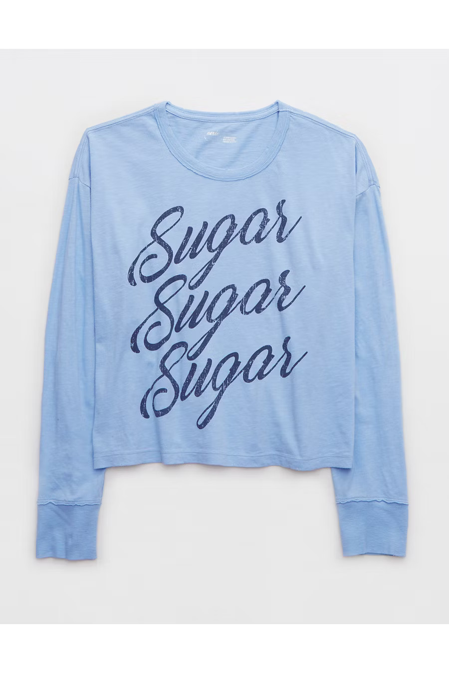 Aerie Long Sleeve Cropped Graphic Boyfriend T-Shirt | Aerie