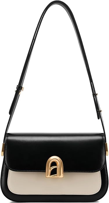 LA'FESTIN Genuine Leather Shoulder Purse for Women, Designer Handbag with Adjustable Strap, Going... | Amazon (US)