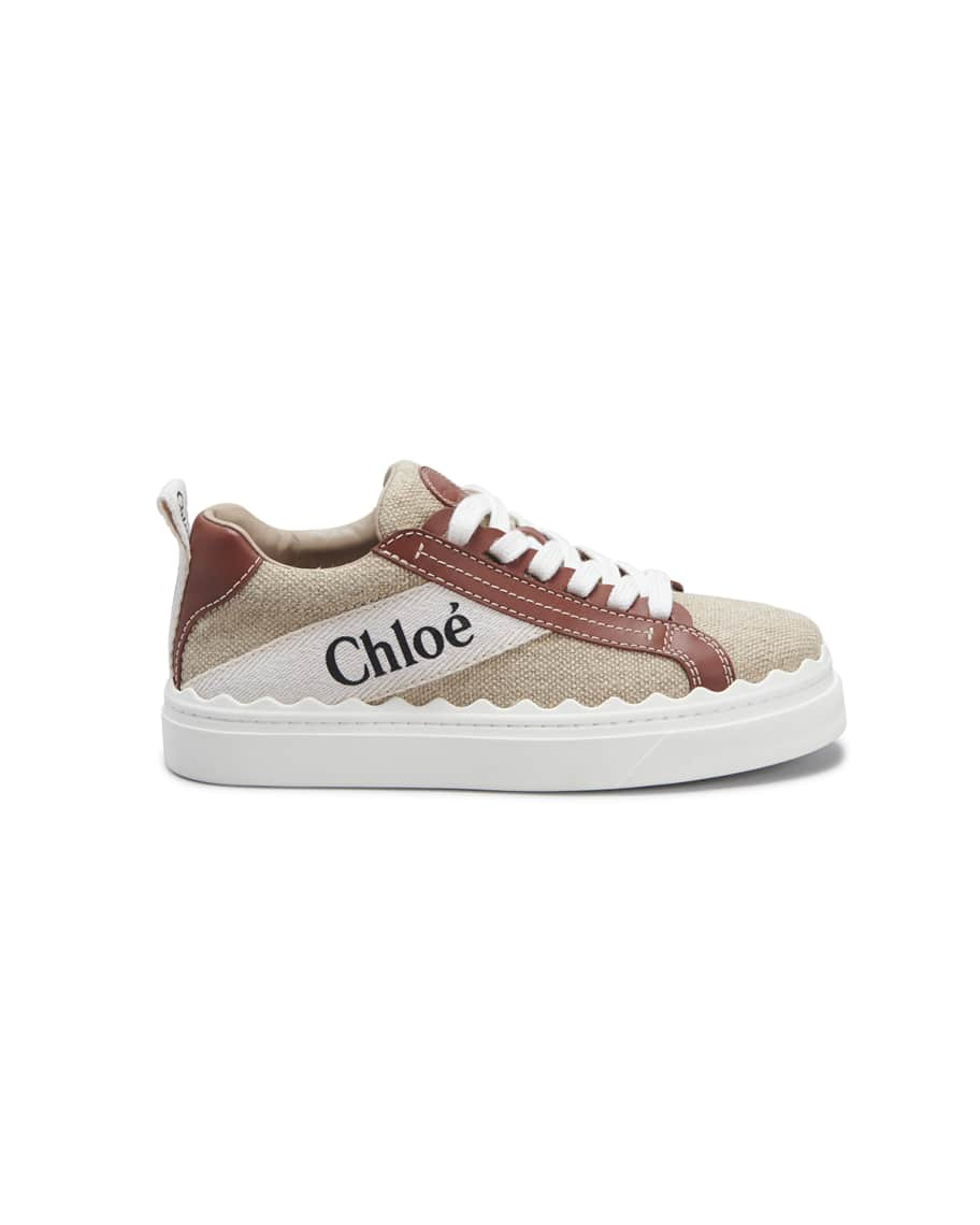 Chloe Lauren Linen Web Low-Top Sneakers | Neiman Marcus