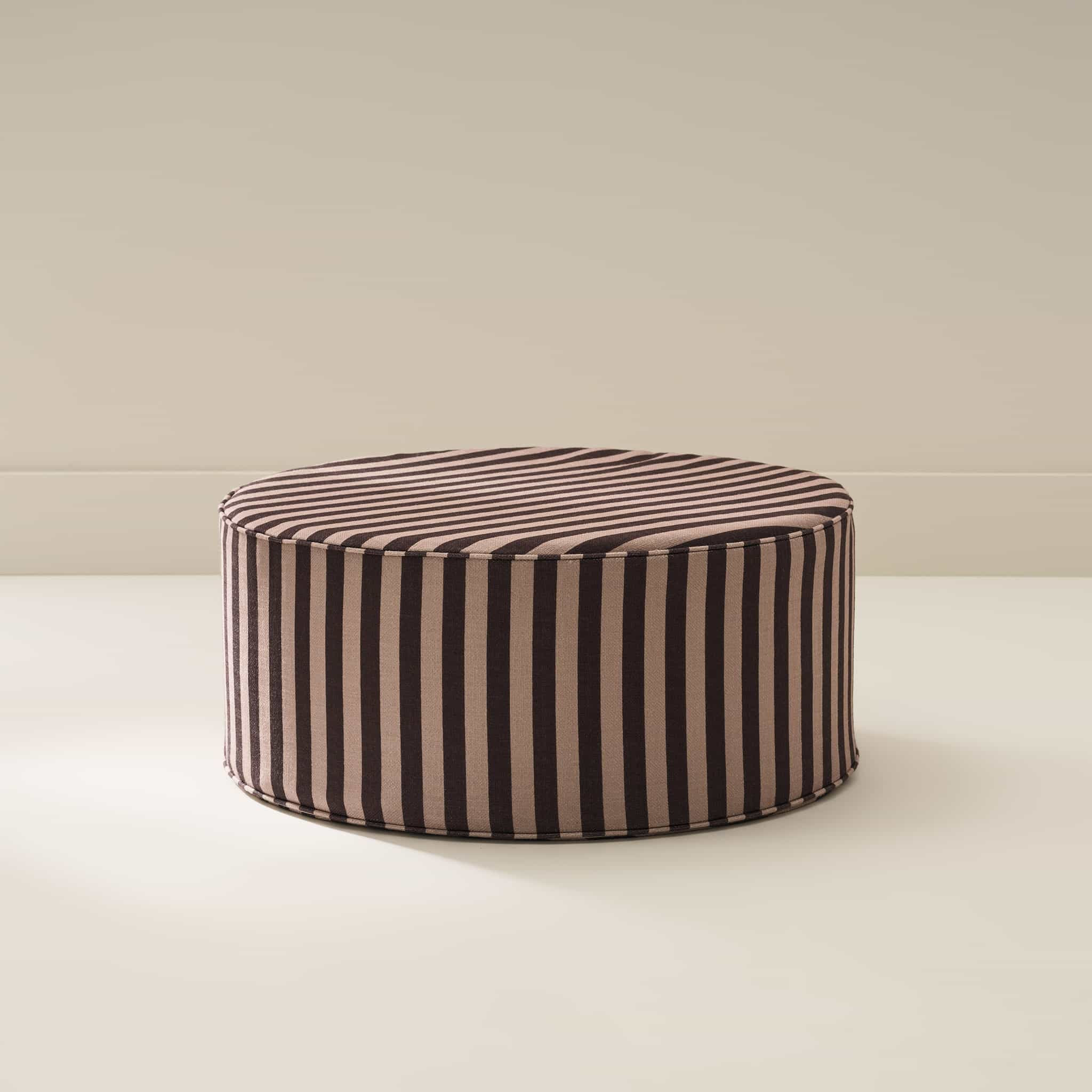 Brown Striped Ottoman | Bennett | House of Noa | House of Noa
