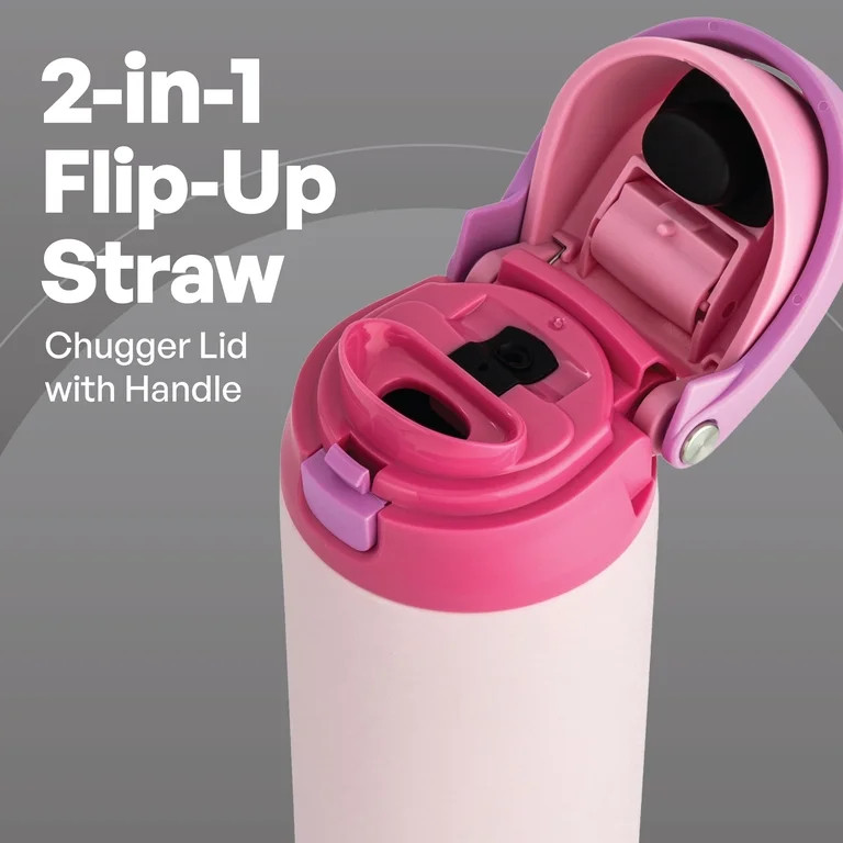 TAL 24oz Stainless Steel 2-in-1 Water Bottle with Straw and Chug Lid, Pink | Walmart (US)