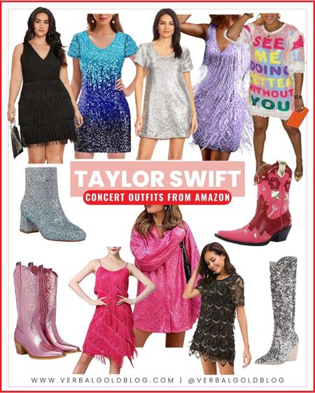 Amazon Taylor swift concert outfits - plus size concert outfits - curvy girls - sequin dresses - sequin boots - amazon cowboy boots - pink western boots - Nashville outfits - fringe dresses - amazon concert outfit - amazon festival outfits 


#LTKcurves #LTKshoecrush #LTKSeasonal