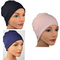 3 Cancer Hats - Chemo Cap, Beanie, Sleep, Casual, Neutrals-Organic Bamboo Fabric Black, Pink, Navy Blue Lot Of Small/Medium Large | Etsy (US)