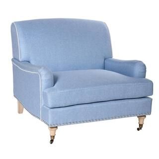 StyleCraft Dann Foley Natural, Chambray Blue Arm Chair DFF20054DS - The Home Depot | The Home Depot