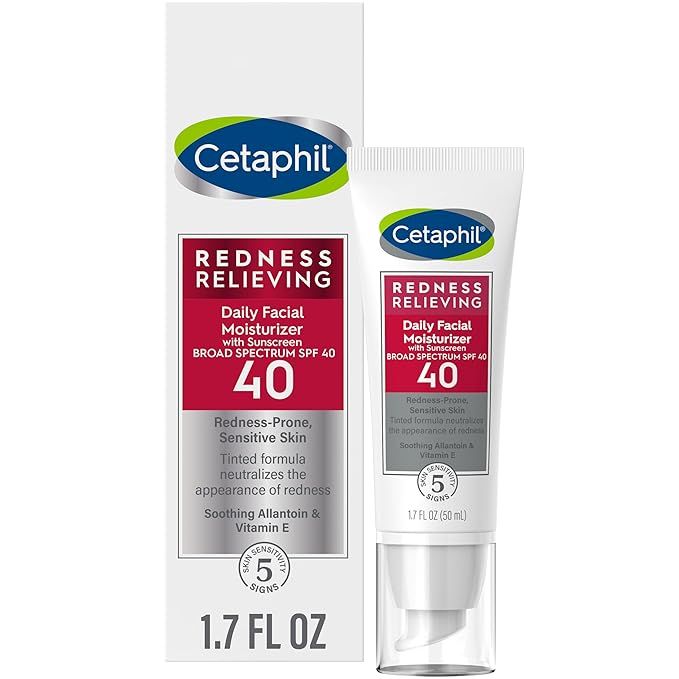 CETAPHIL Redness Relieving Daily Facial Moisturizer SPF 40, 1.7 fl oz, Broad spectrum Sunscreen, ... | Amazon (US)