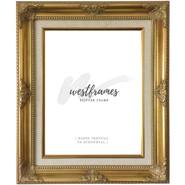 Estelle Antique Gold Leaf Wood French Baroque Picture Frame | Wayfair North America