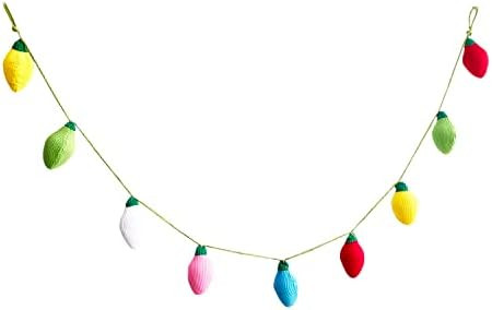 Christmas Lightbulb Garland Xmas DIY Knitted Hanging Pendant Colorful Christmas Party Decor for C... | Amazon (US)