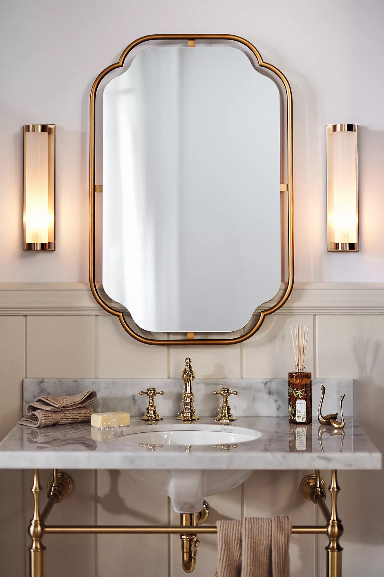 Perla Metal Bath Mirror | Anthropologie (US)