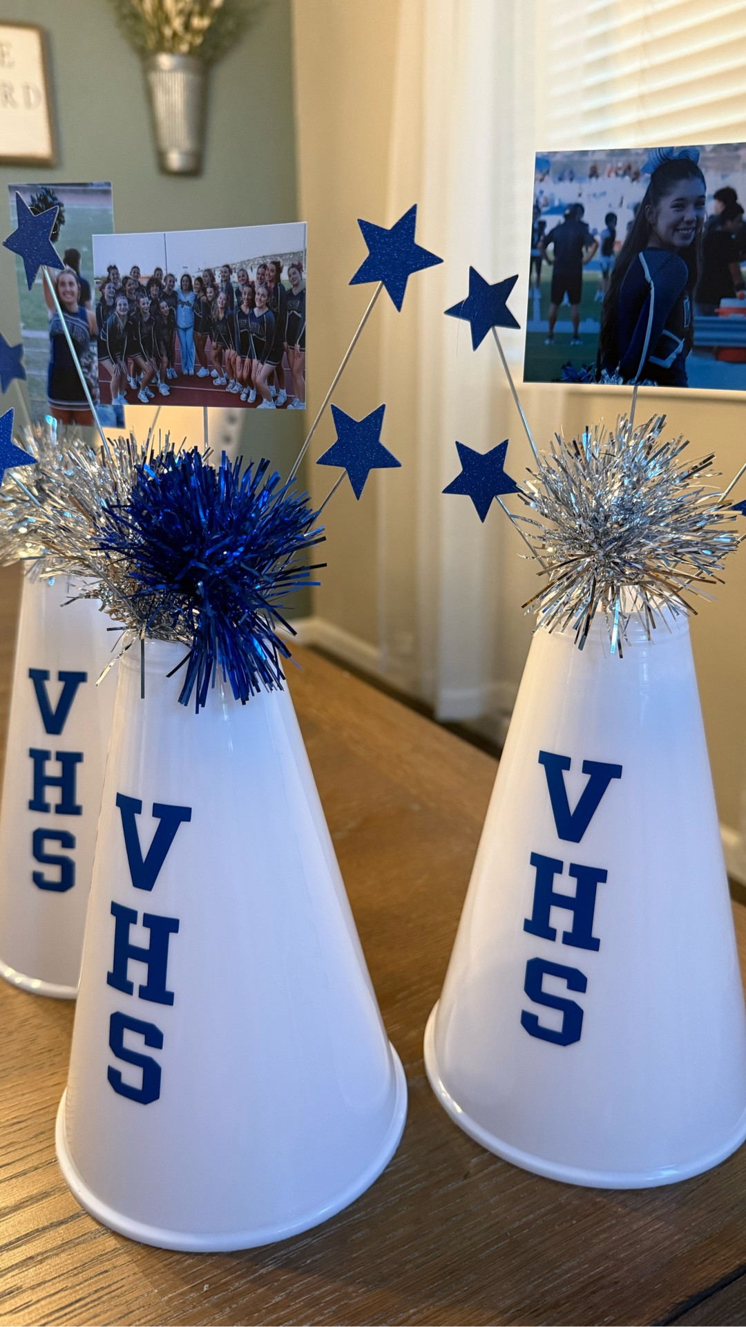 Cheer banquet DIY 📣💙 I made these mini megaphone centerpieces using a few Amazon finds + my Kodak photo printer for the team pics! Such an easy, fun project for any team event or party 🩵✨
Everything’s linked on my LTK! #LTKDIY #CheerBanquet #TeamSpiritDecor #KodakMoments #amazon #diy #sportsmom 

#LTKFamily #LTKParties #LTKGiftGuide