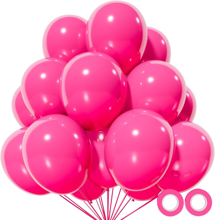 110pcs Hot Pink Balloon 12 inch, Hot Pink Latex Balloons for Birthday Party Baby Shower Wedding(w... | Amazon (US)