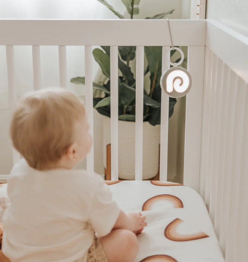 This portable Dreamegg white noise machine is just perfect. It’s small, it clips onto things, and it’s got a soft little nightlight. 

Dreamegg also has several other highly rated sound machines (which I’ve also linked). The Hatch I’ve heard amazinggg things about but it’s not as portable and it’s a little pricier. 