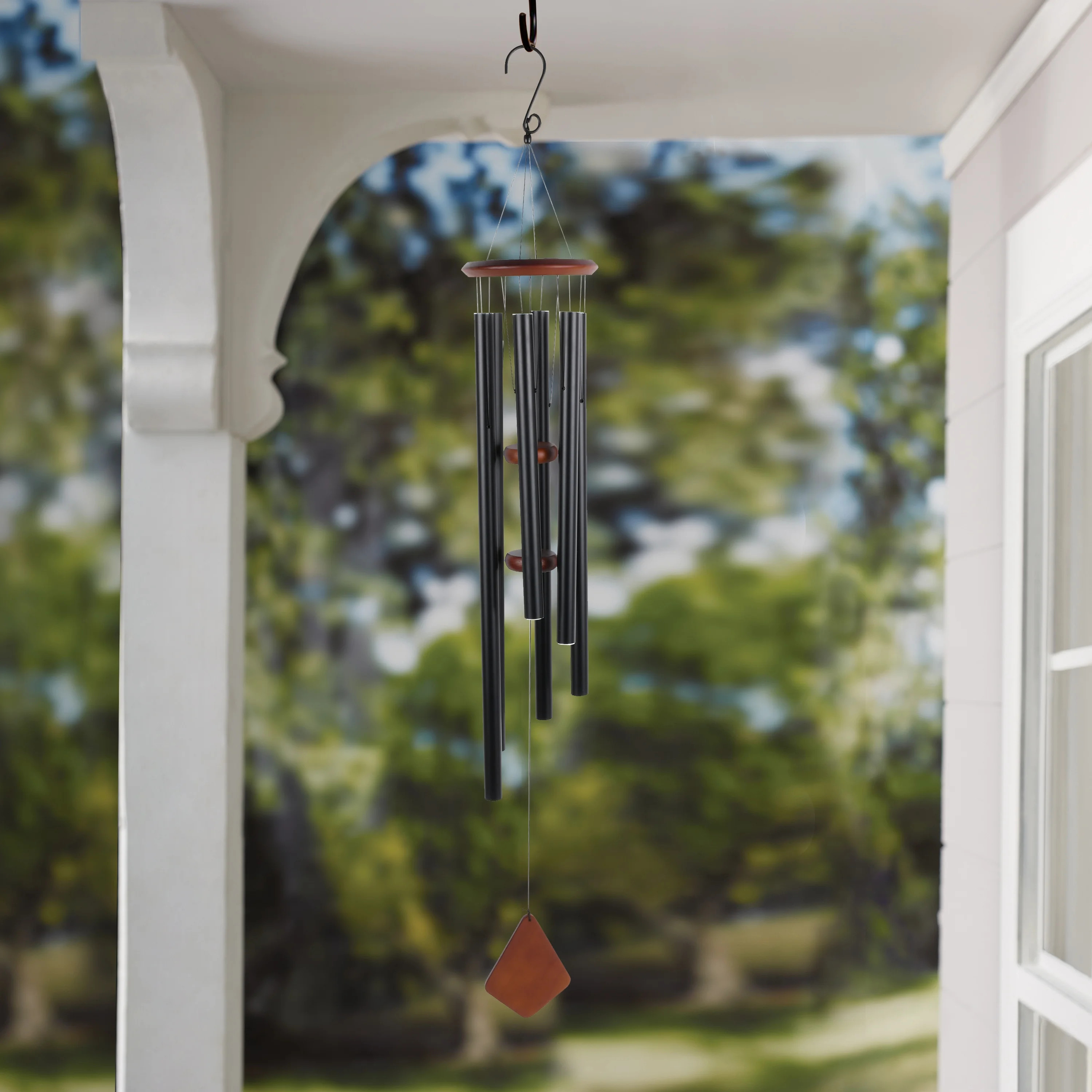Mainstays 50.8"H Black Metal Outdoor Wind Chime | Walmart (US)