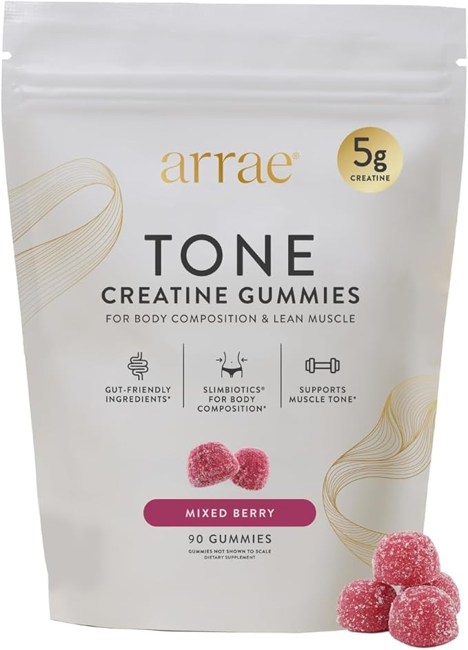 Arrae Tone Gummies – Creatine Monohydrate 5g for Women – Support Lean Muscle, Strength & Reco... | Amazon (US)
