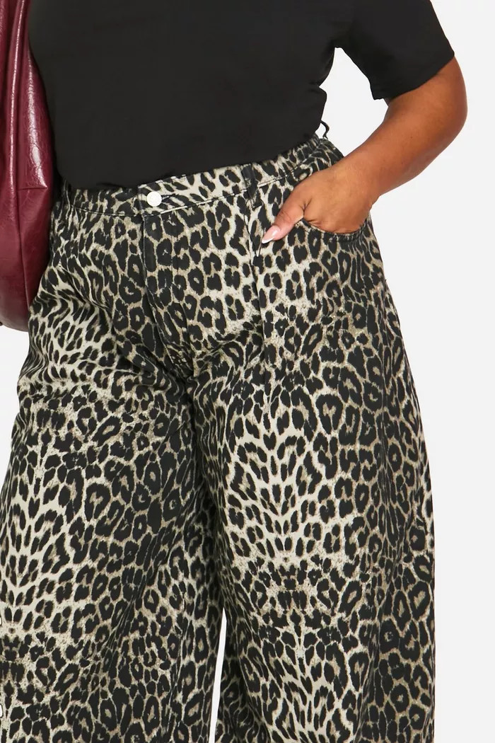 PLUS EXTREME WIDE LEG LEOPARD JEAN | boohoo (US & Canada)