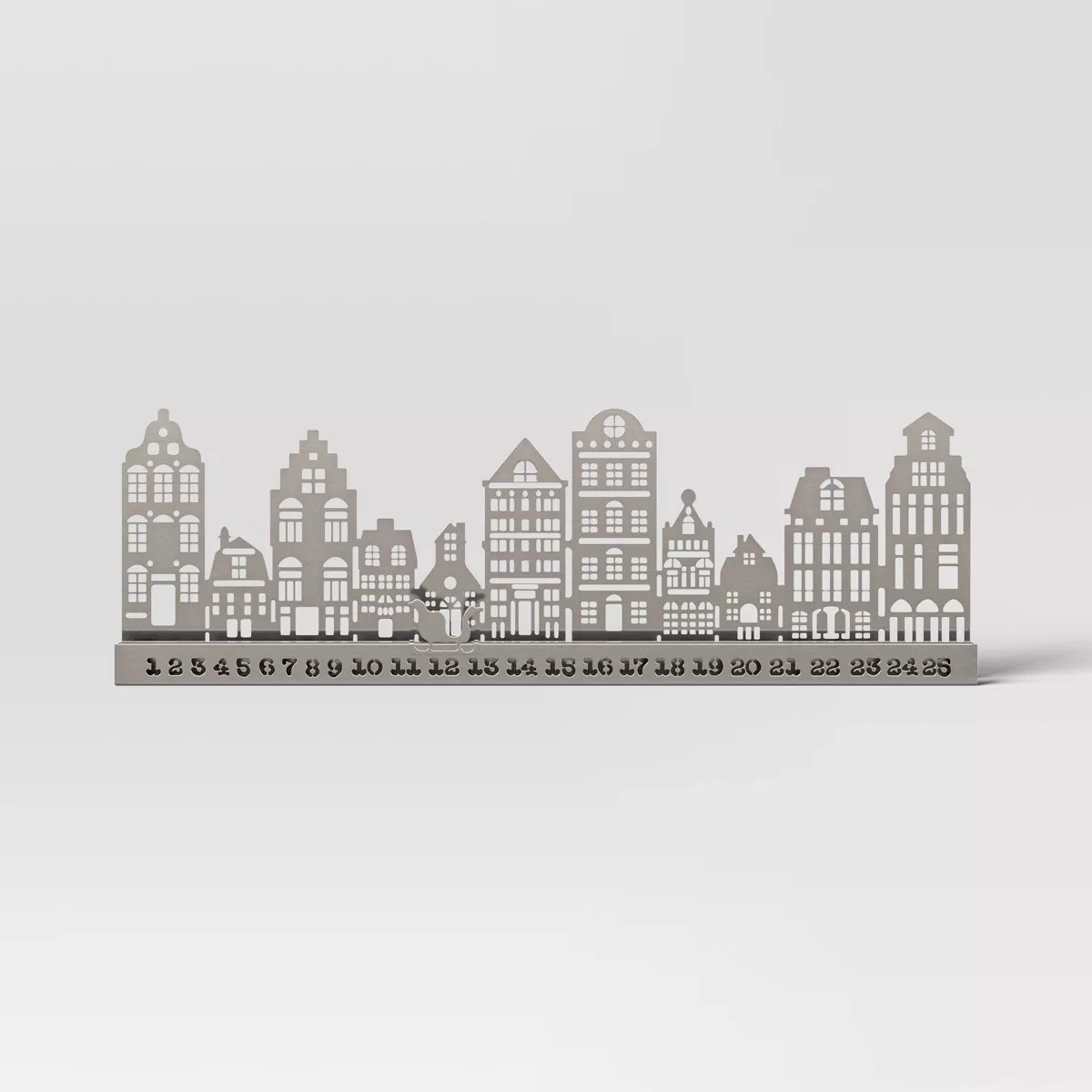 5" Metal Cityscape Christmas Countdown Advent Calendar Silver - Wondershop™ | Target