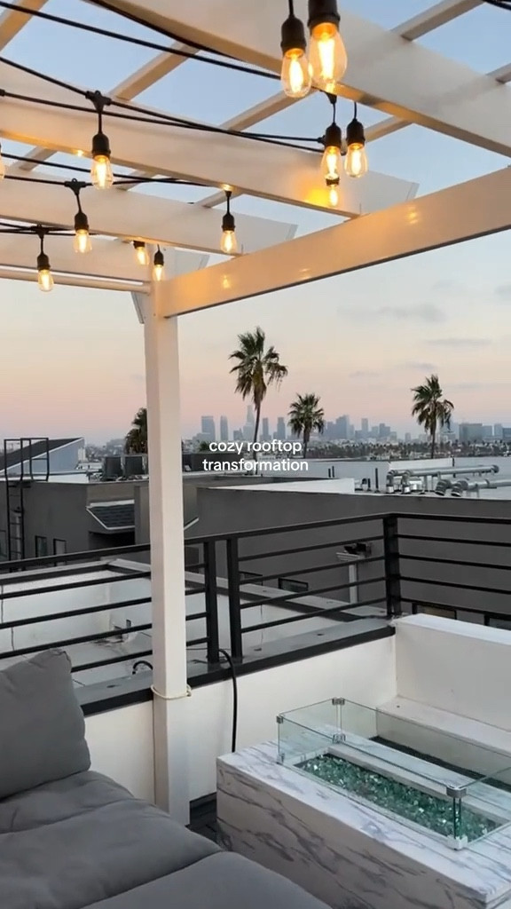Cozy patio inspo - roof top patio ideas - cozy patio furniture - home finds - string lights for outside - outdoor fire pit - cozy patio - outdoor space ideas - home patio finds 

#LTKhome #LTKFind #LTKstyletip
