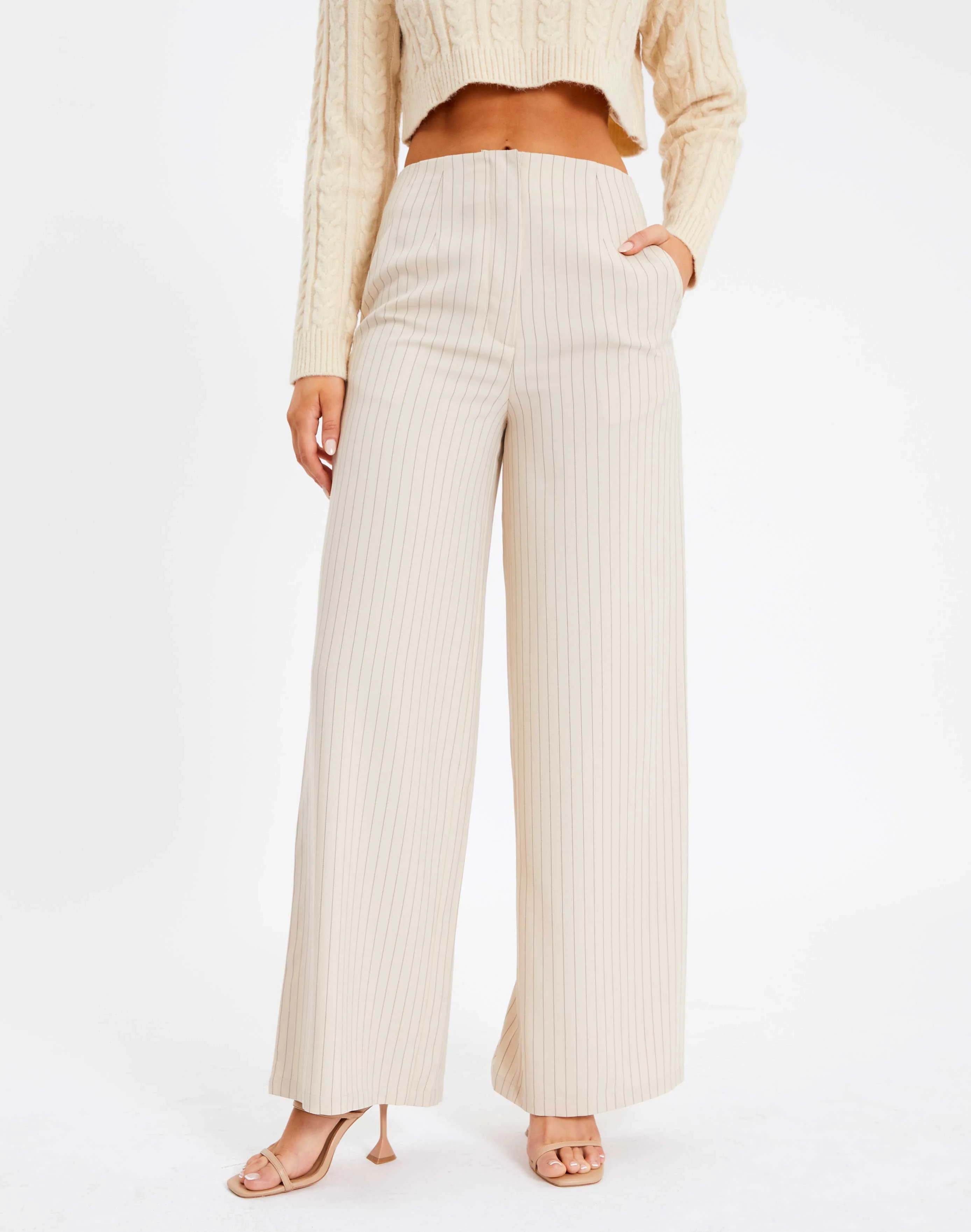 Pinstripe Wide Leg Pant in Print | Glassons | Glassons (AU & NZ)