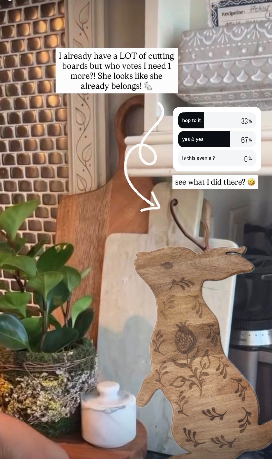 Looks like she needs to come home with me!  Bunny cutting board for the win! 🐇

#LTKSpringSale #LTKHome #LTKdayinmylife