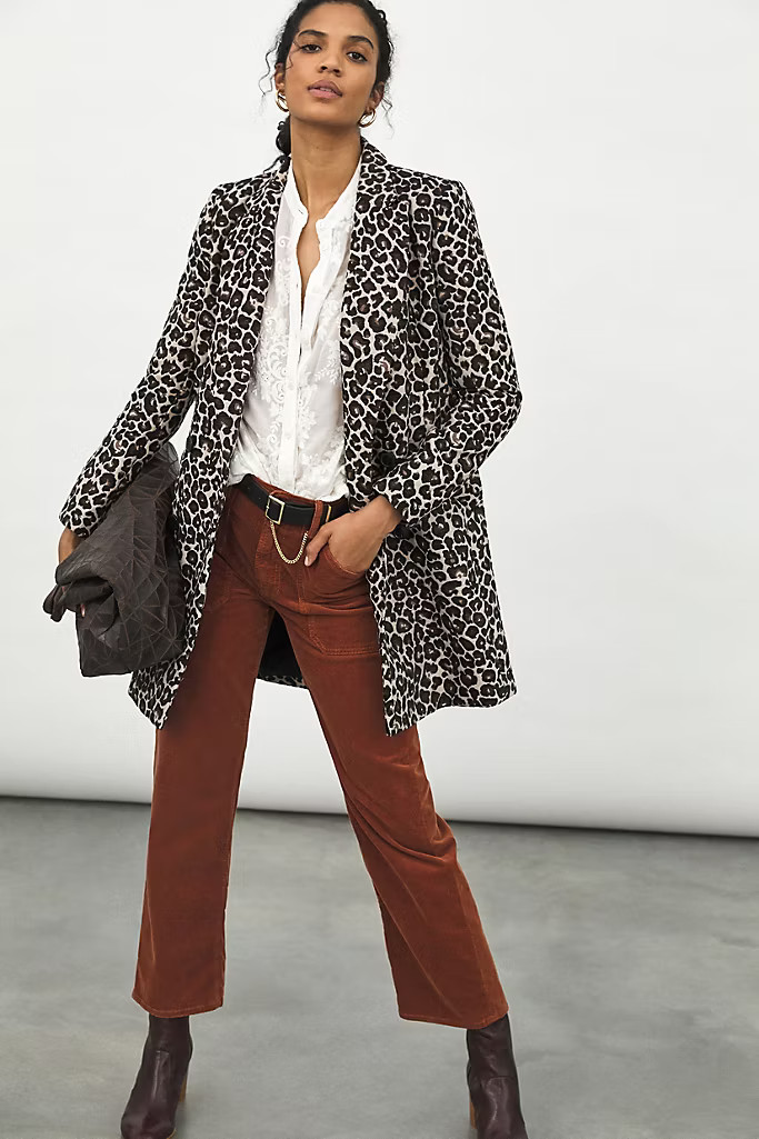 Gianna Longline Leopard Blazer | Anthropologie (US)