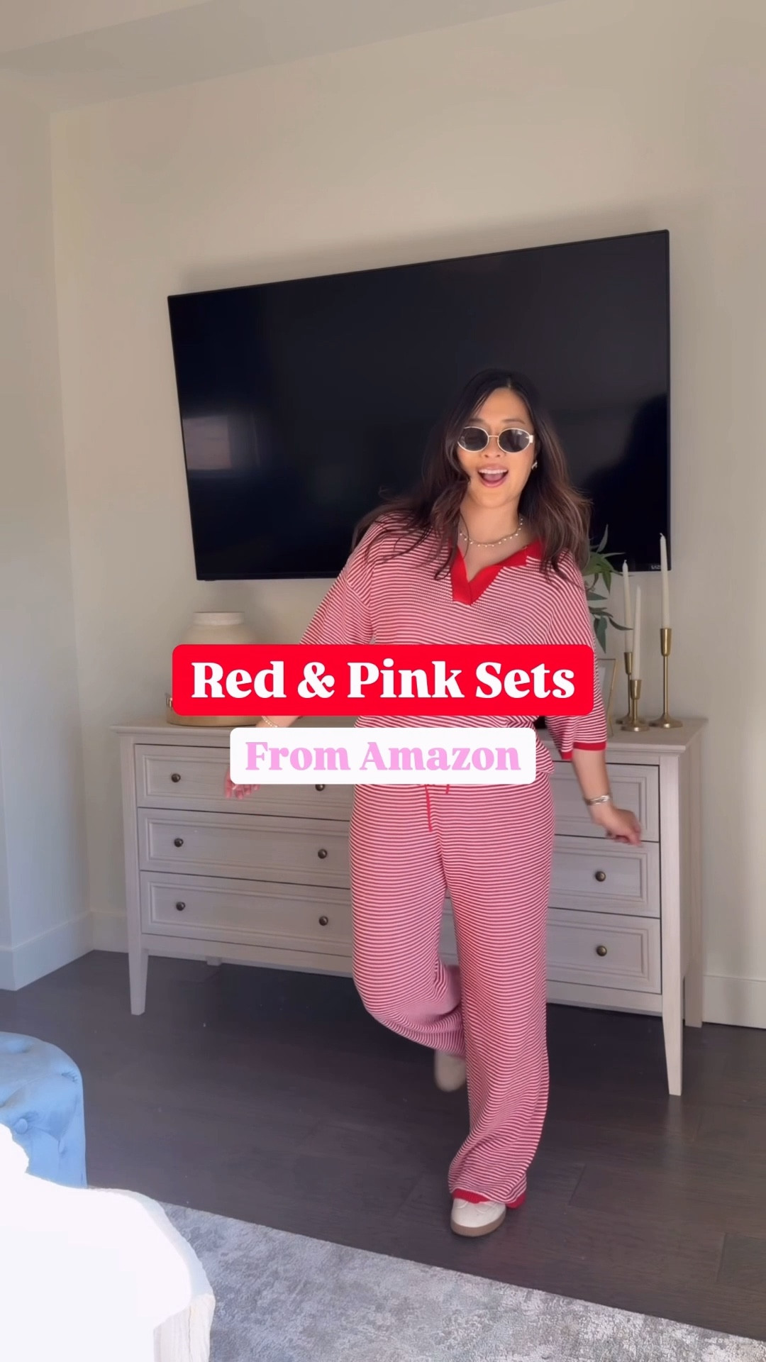 Red and pink 2 piece sets from Amazon! Perfect for holidays, Valentine’s Day and Lunar New Year! 

Wearing a medium in all sets 