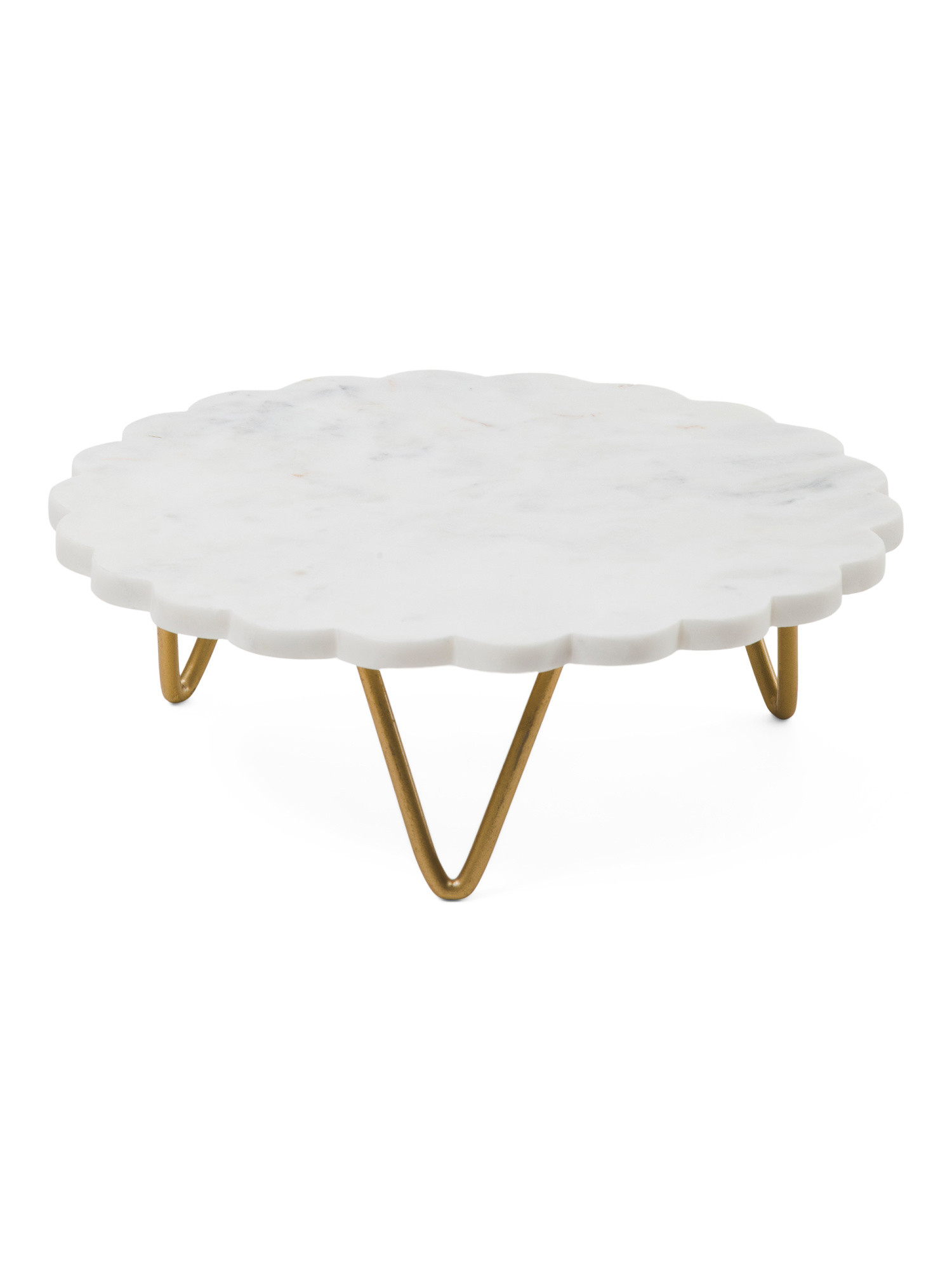 10in Marble Scalloped Serving Stand | TJ Maxx