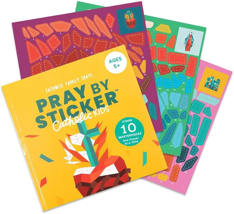 Pray by Stickers for Catholic Kids - 10 Pages First Communion Book - Bible Activity Book - Intera... | Amazon (US)
