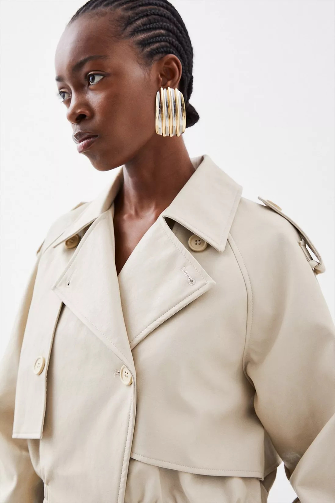 Faux Leather Tailored Bomber Mac Jacket | Debenhams UK