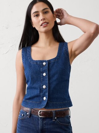 Buttoned Denim Vest | Banana Republic Factory