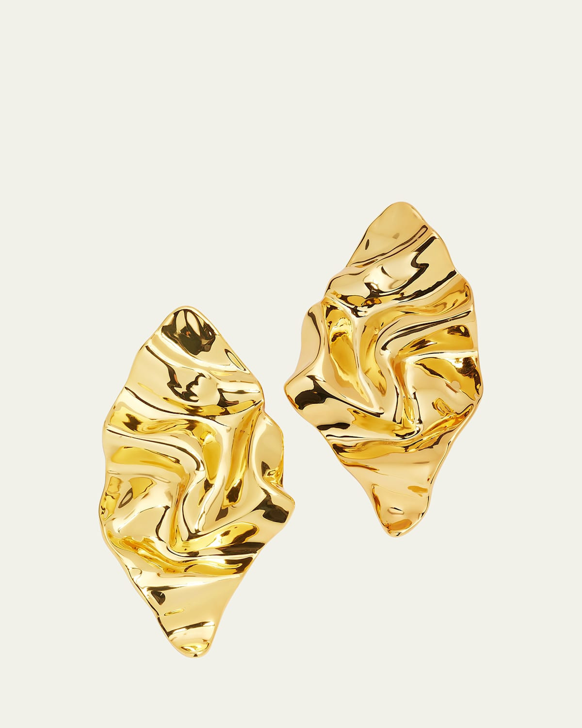 Crumpled Gold Large Post Earrings | Bergdorf Goodman