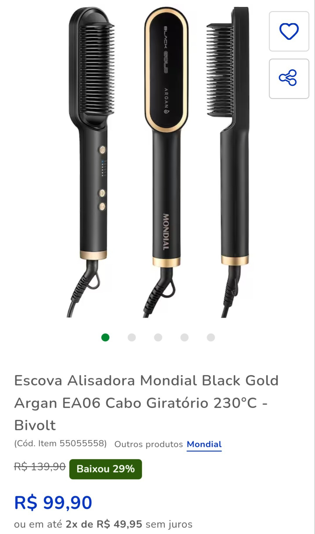 Oferta escova alisadora Mondial.#escovaalisadoramondial

