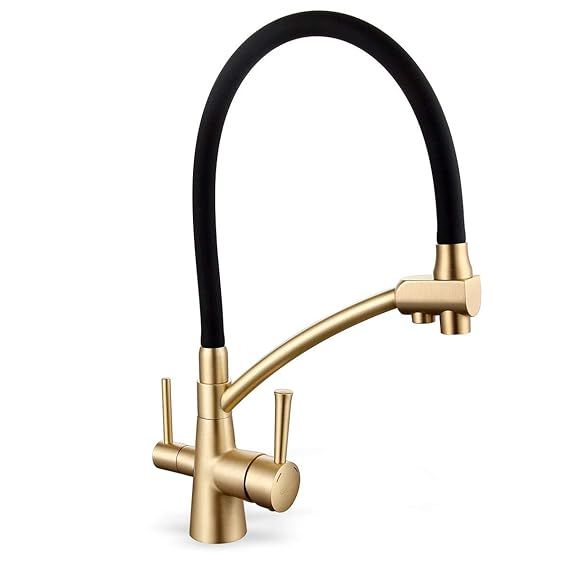 GAPPO Commercial Lead Free Pull Out Kitchen Sink Faucet Dual Handle 3 in 1 High Arc Water Filter ... | Amazon (US)