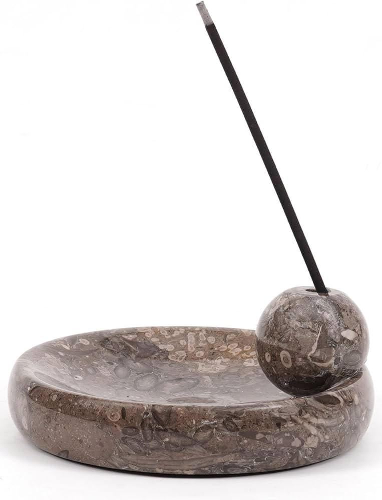 Incense Holder for Sticks, Natural Marble Incense Burner Ash Catcher Plate for Palo Santo, Sage, ... | Amazon (US)