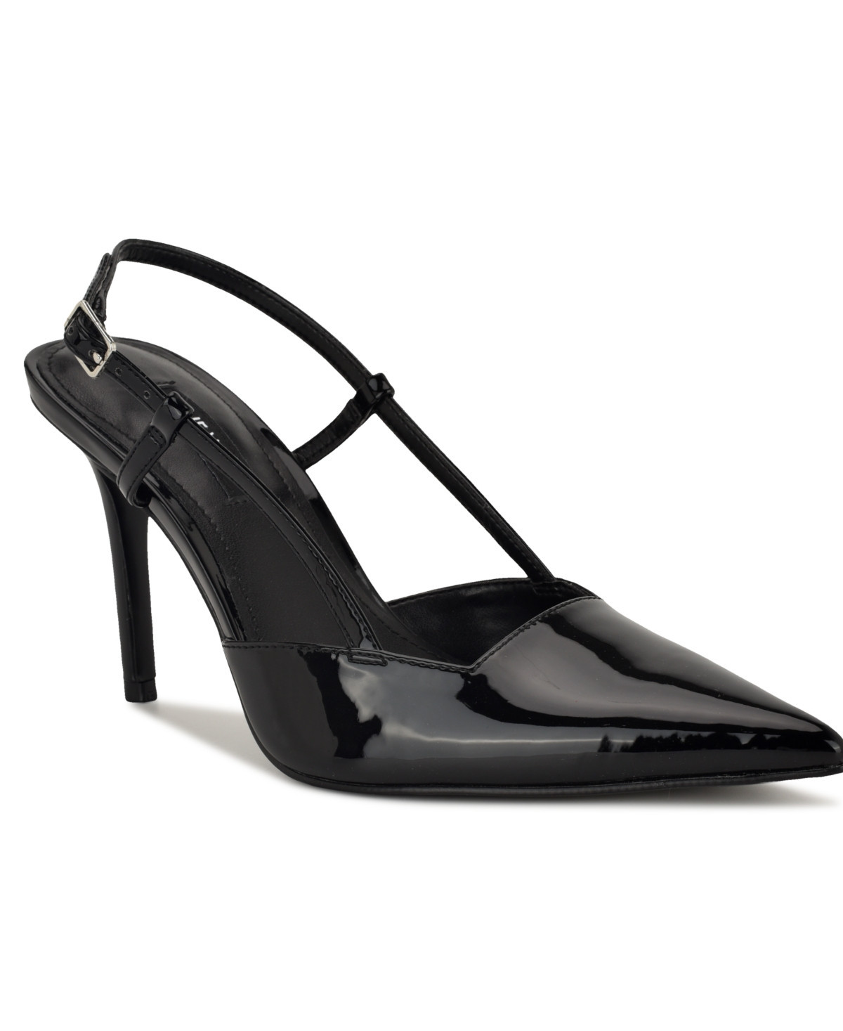 Nine West Women's Mianda Slingback Stiletto Pumps - Black Patent | Macy's