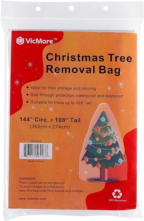 VICMORE Christmas Tree Removal Bag Premium Grade 144-Inch Circumference by 108-Inch Tall Waterpro... | Amazon (US)