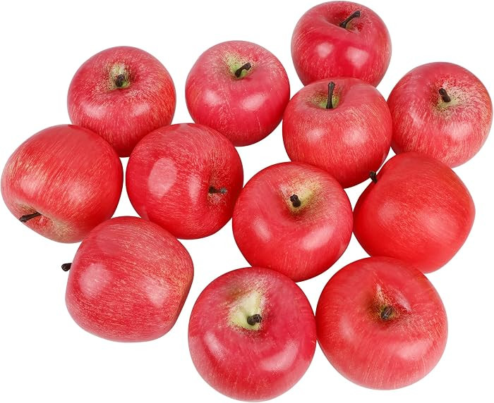 Fake Fruit Artificial Apples, Set of 12 Decorative Fruit Lifelike Faux Apples Realistic Fruits Ap... | Amazon (US)