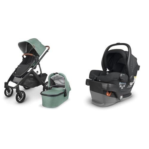 UPPAbaby Vista V2 Stroller/Convertible Single-to-Double System/Bassinet, Toddler Seat, Bug Shield & Mesa V2 Infant Car Seat/Easy Installation/Innovative SmartSecure Technology/Base | Amazon (US)