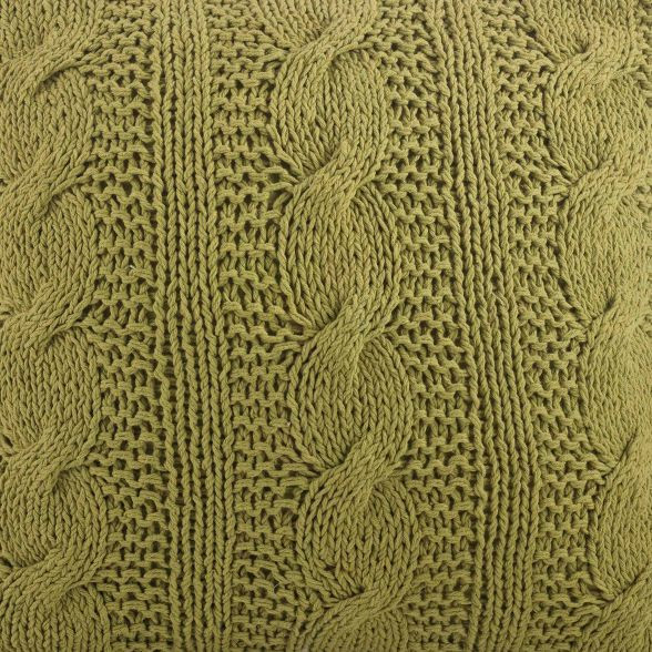 20"x20" Oversize Cable Knit Design Square Throw Pillow - Saro Lifestyle | Target