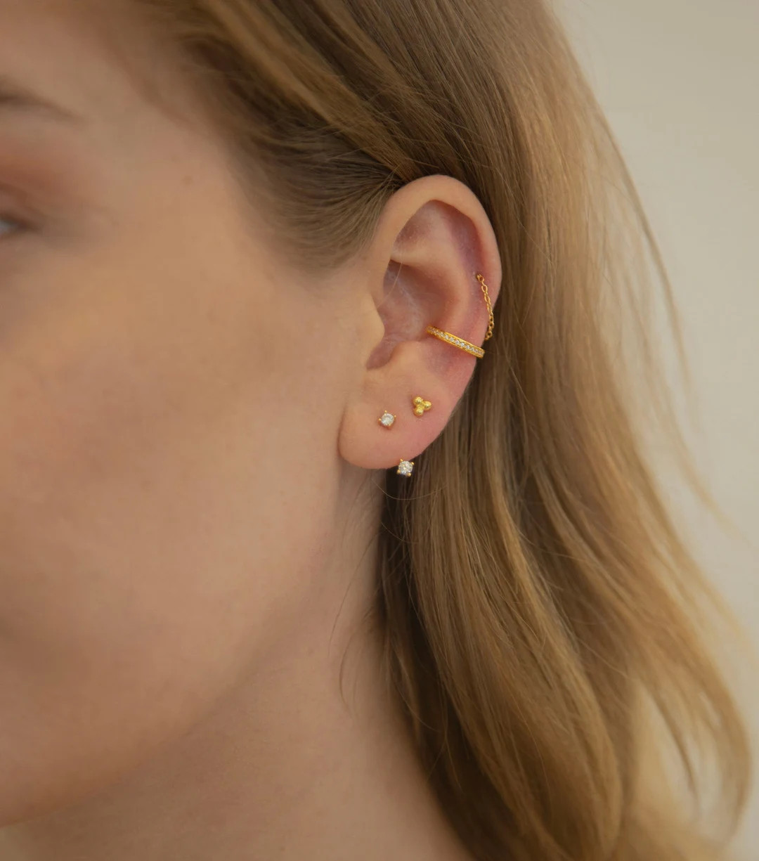 Front Back Earrings Ear Jacket Dainty Ear Jacket Gold Earrings Minimal Earring Cz Gold Earrings D... | Etsy (US)