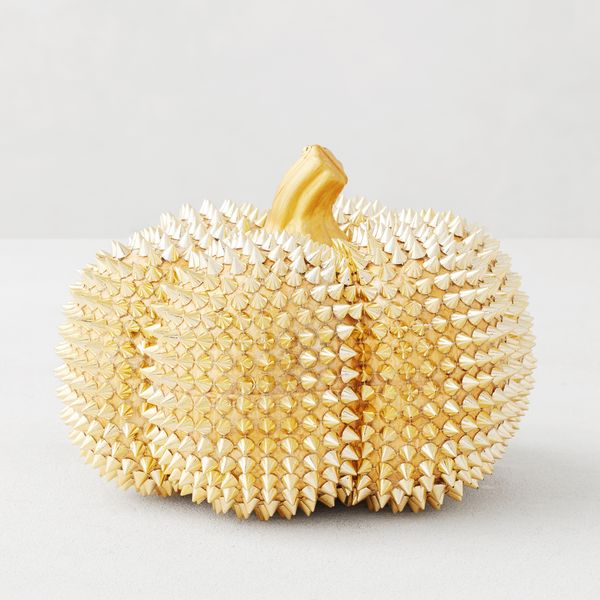 Spiked Skull & Pumpkins - Gold | Z Gallerie