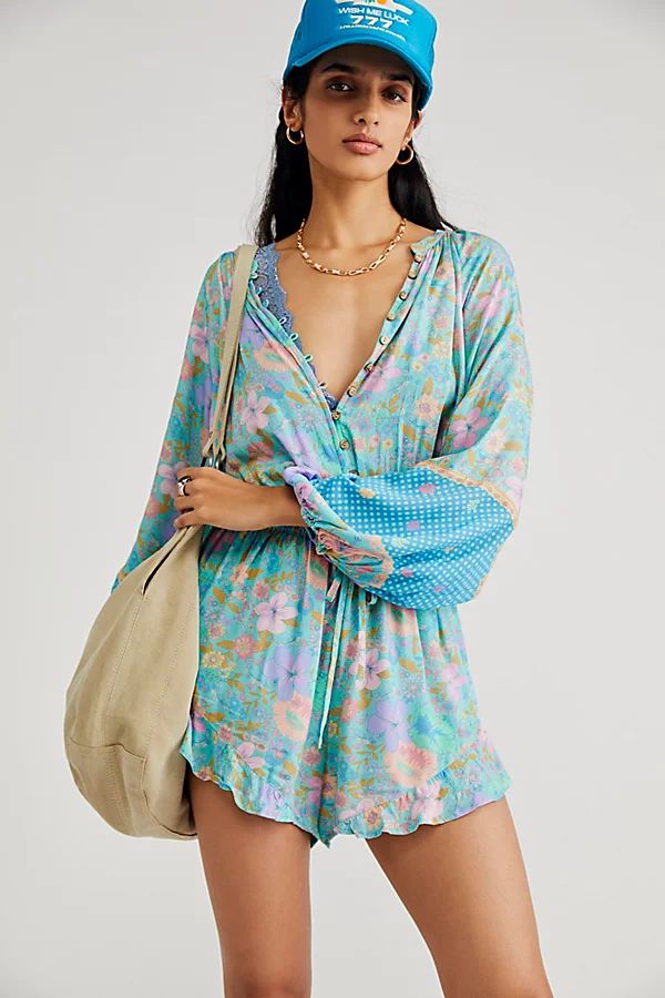 Spell Hibiscus Lane Romper by Spell at Free People, Lagoon, S | Free People (Global - UK&FR Excluded)