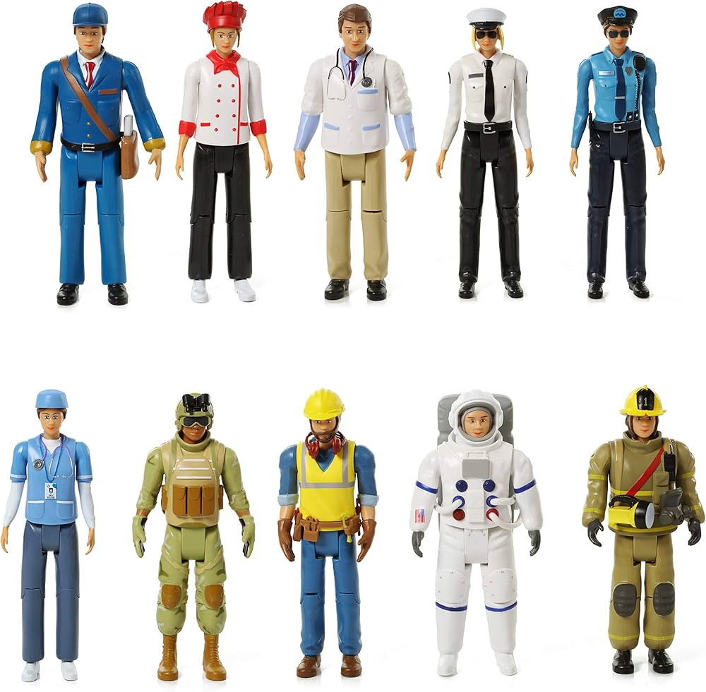 Beverly Hills Doll Collection Sweet Li’l Family Dollhouse Figures - Firefighter, Police Officer... | Amazon (US)