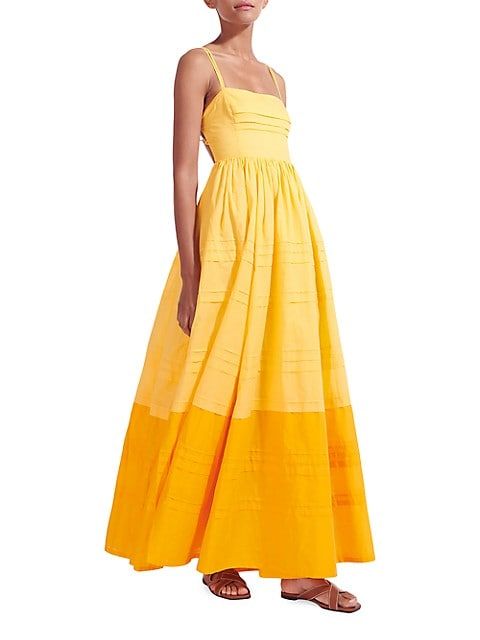 STAUD Brigitte Colorblocked Open-Back Maxi Dress | Saks Fifth Avenue