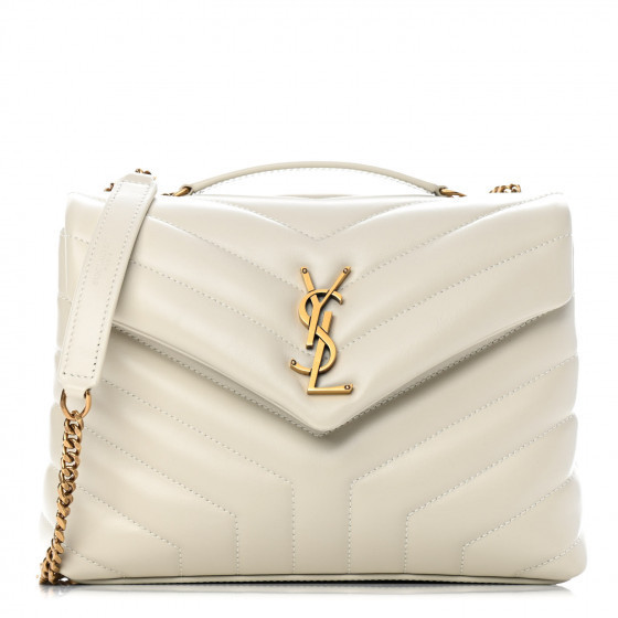 SAINT LAURENT

Calfskin Y Quilted Monogram Small Loulou Chain Satchel Crema Soft | Fashionphile