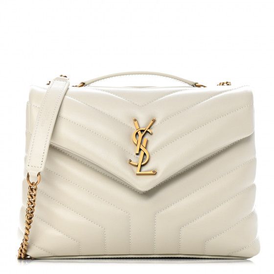 SAINT LAURENT

Calfskin Y Quilted Monogram Small Loulou Chain Satchel Crema Soft | Fashionphile