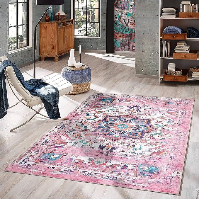 GLN Rugs Machine Washable Area Rug, Rugs for Living Room, Rugs for Bedroom, Bathroom Rug, Kitchen... | Amazon (US)