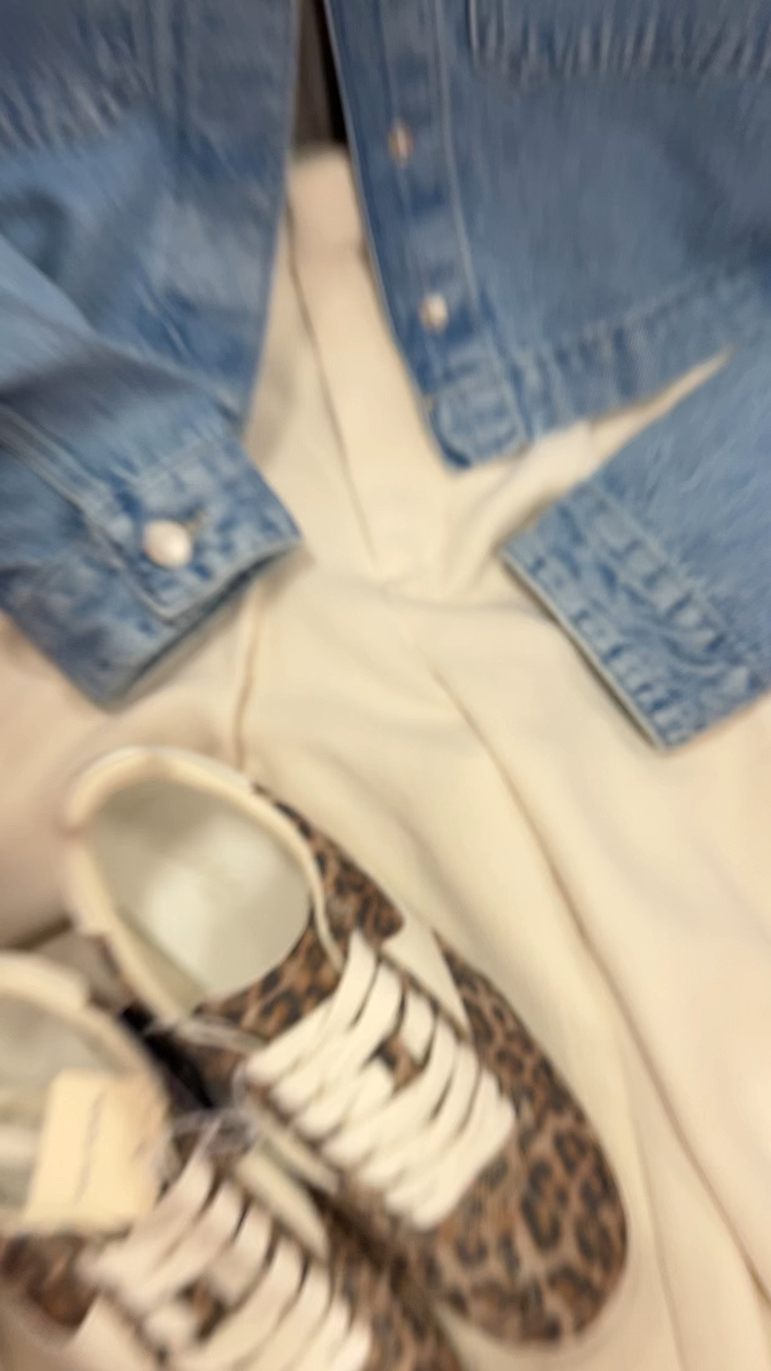 Target outfit on sale! Denim jacket, off white trousers (Abercrombie look for less) and leopard sneakers. #targetstyle 

#LTKSaleAlert