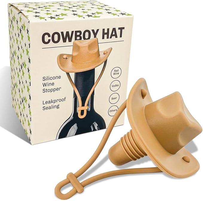 Cowboy Hat Silicone Wine Stoppers -Wine Accessories and Gifts for Men-Fun Wine Corks for Bottles ... | Amazon (US)